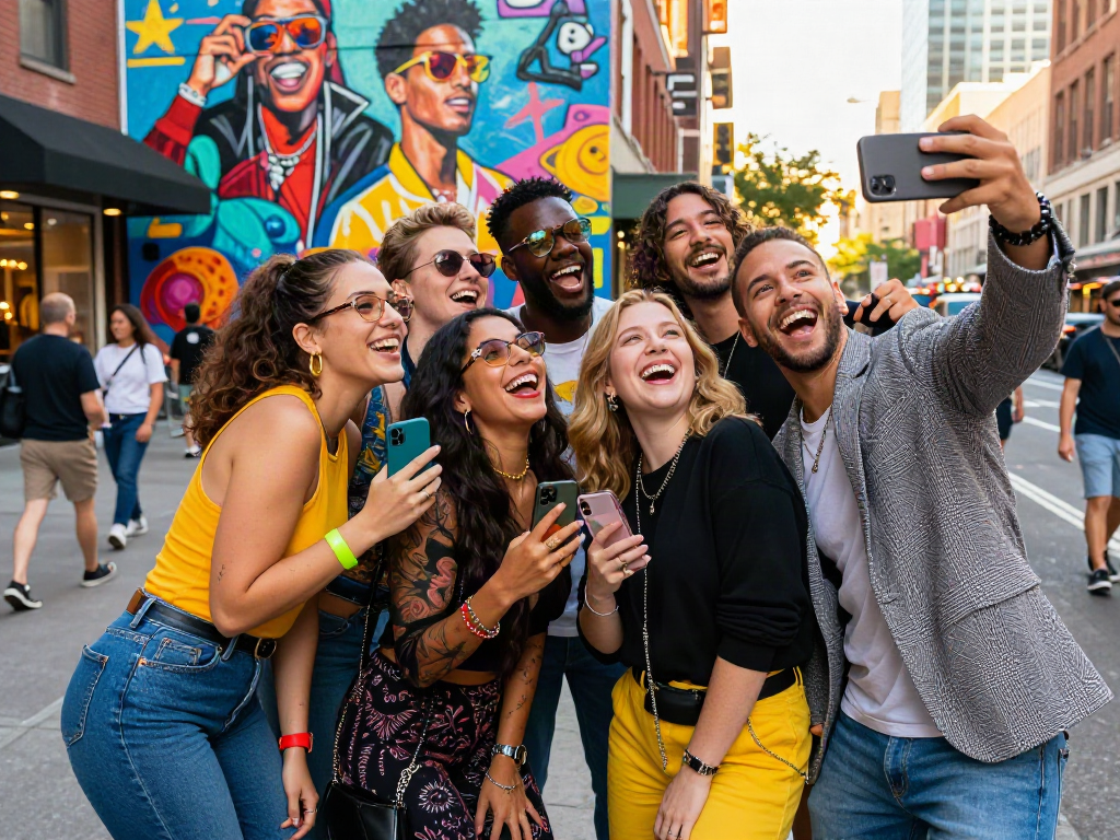 Friends enjoying a day out in the city styled with outfits that emphasize their similarities and personalities, celebrating the theme of celebrities look alike.