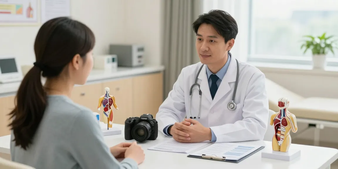 おすすめの安い包茎手術クリニックの最新情報を、医師と相談しているシーンです。