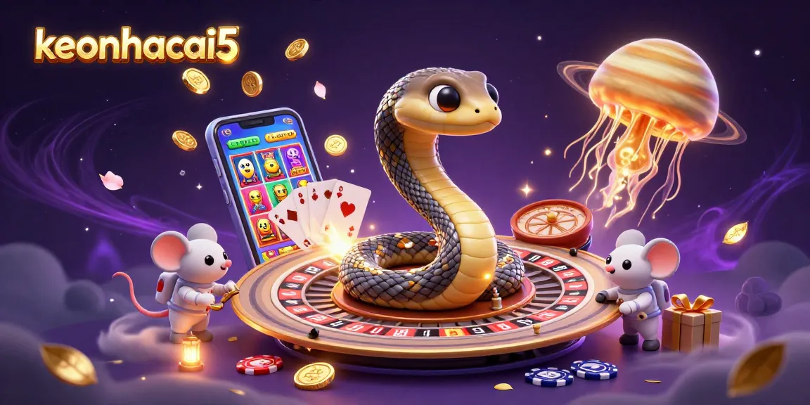 Engage with keonhacai5's thrilling betting scene featuring a cosmic roulette wheel and playful astronaut mice.