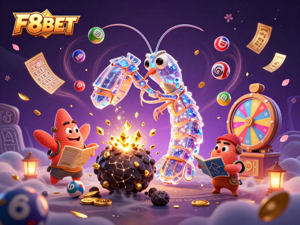 Join F8BET's exciting gaming adventure with vibrant colorful balls and cash prizes in a dynamic 3D scene.