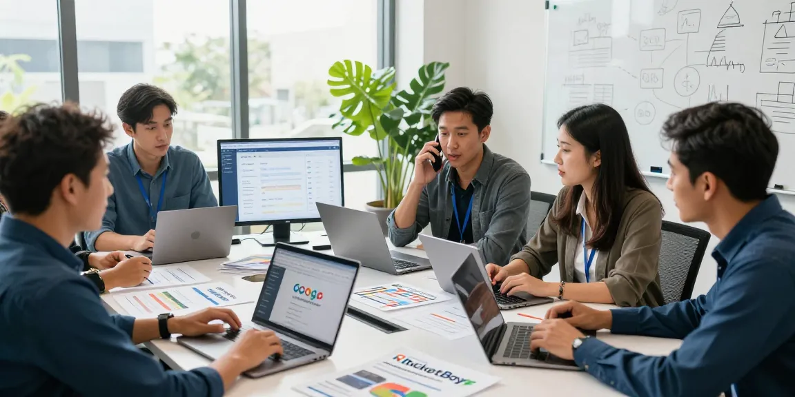 Operators collaborating in a modern office to enhance Google Maps SEO services for local business dominance.