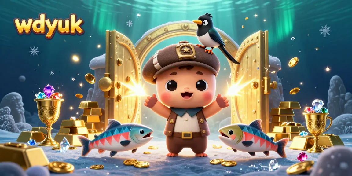 Engage in winning strategies with wdyuk's thrilling cartoon scene featuring Nessie and treasures.