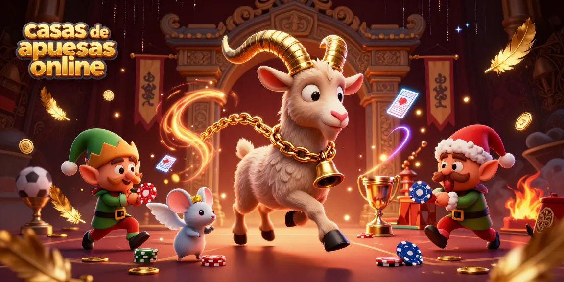 Aprende sobre las casas de apuestas online rodeado de personajes divertidos en un casino festivo.