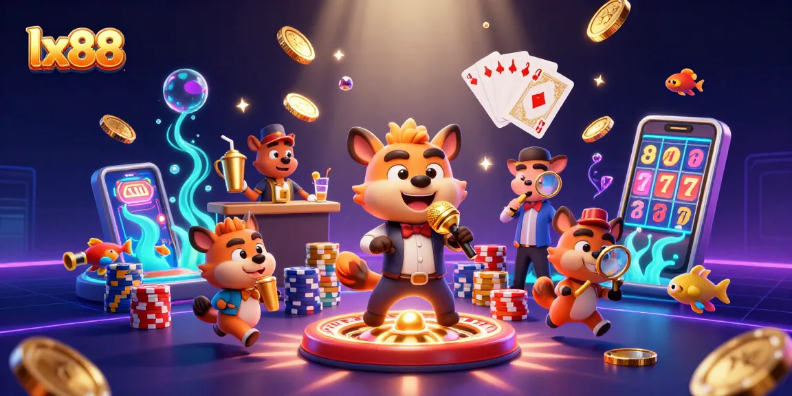 Engage with lx88’s thrilling fish shooting games featuring vibrant characters in a dynamic casino setting.