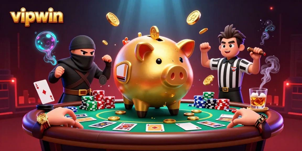 Experience thrilling action with vipwin's vibrant casino characters and elements in a dynamic, colorful scene.