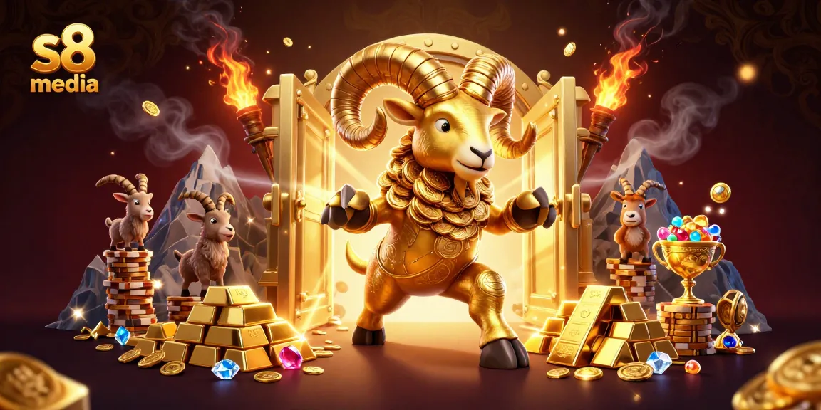 Experience the excitement of s8 media with a golden ram charging through dynamic casino treasures.