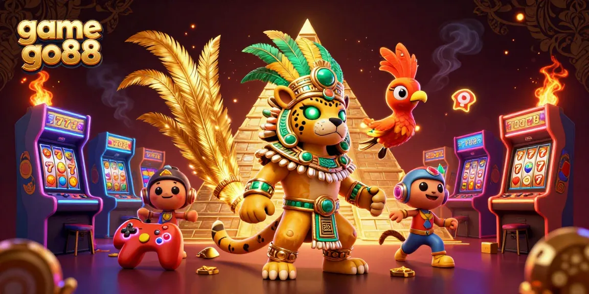Win big with go88: an exciting 3D casino adventure featuring vibrant slot machines and characters.