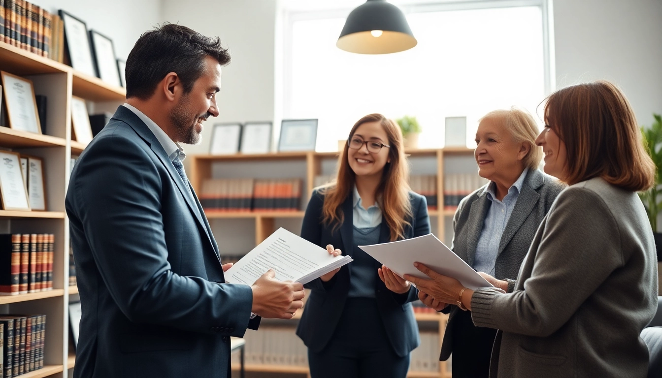 Engaging title insurance services consultation showcasing a professional setting with clients.