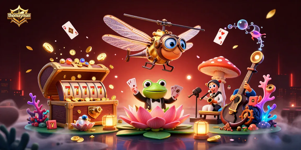 Experience thrilling wins at thomayman with our vibrant 3D casino scene showcasing exciting gaming elements.