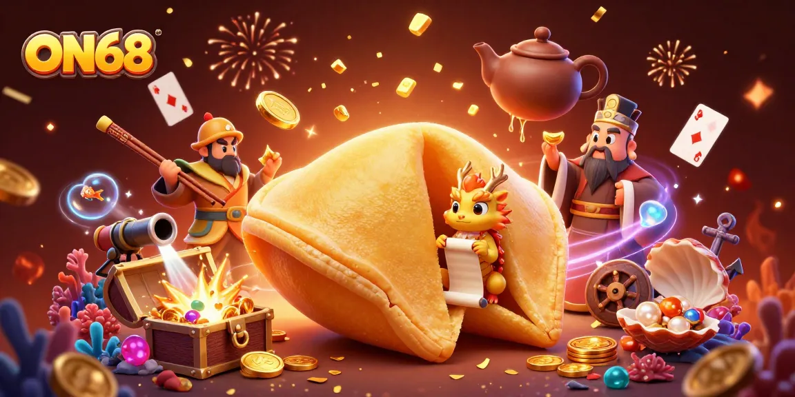Experience exciting wins with ON68's vibrant casino games amidst golden treasures.