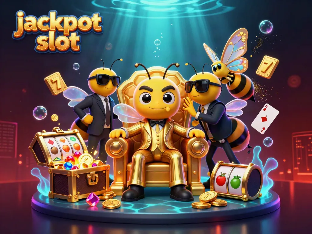 Experience the excitement of the jackpot slot scene with bumblebee mob boss and glittering treasures.