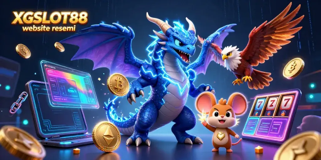 Menangkan hadiah di XGSLOT88 website resmi dengan simbol slot dan karakter 3D menarik.