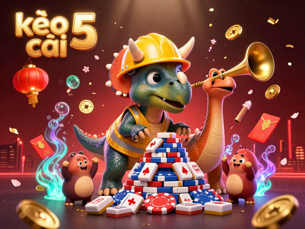 Bet on exciting outcomes with kèo nhà cái 5 in a dynamic 3D casino celebration scene.