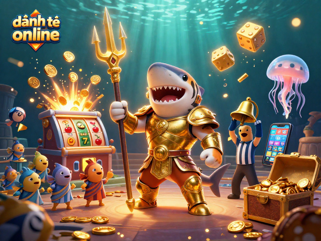Experience the thrill of đánh đề online with a vibrant underwater casino scene filled with excitement and winnings.