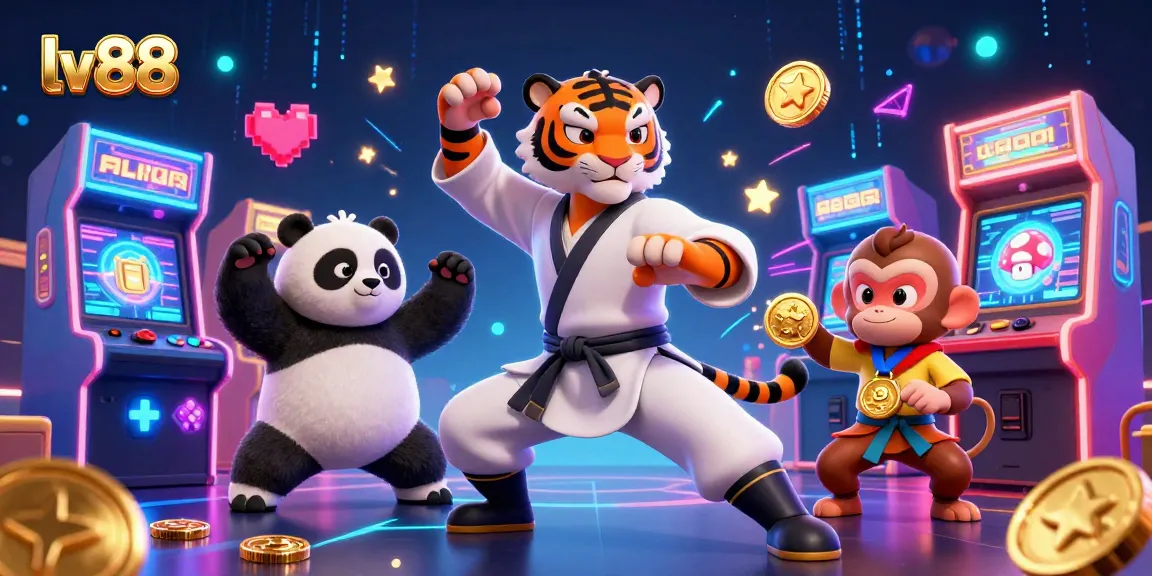 Experience the excitement of lv88 with vibrant games and characters in a colorful casino setting.