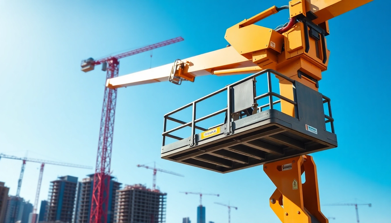 Operative genie boom lift extending to reach high structures, demonstrating precision and versatility.