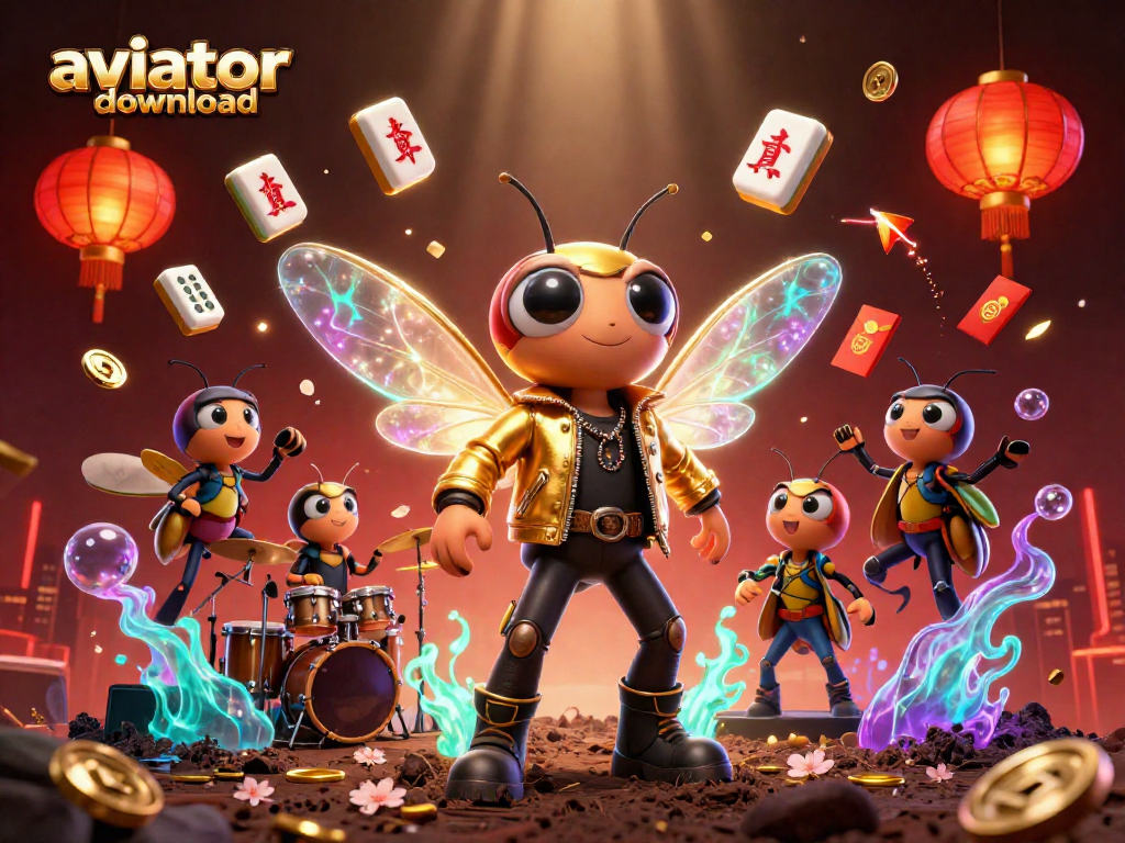 Aviator download engaging gameplay illustration featuring animated characters in a vibrant casino setting with dynamic gaming elements.