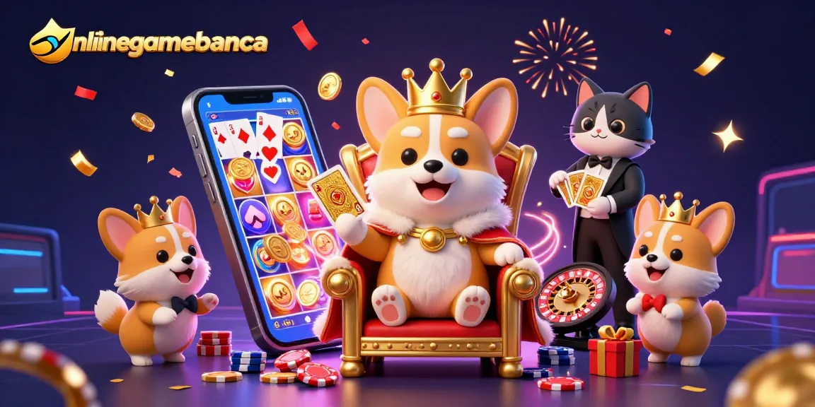 Engage in thrilling casino fun at onlinegamebanca with vibrant illustrations of playful characters and casino elements.