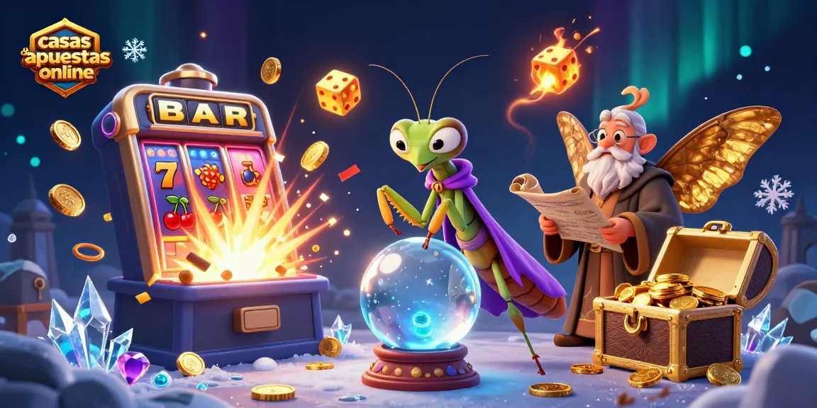 Disfruta de las mejores casas de apuestas online con una ilustración vibrante de fortuna y juego.
