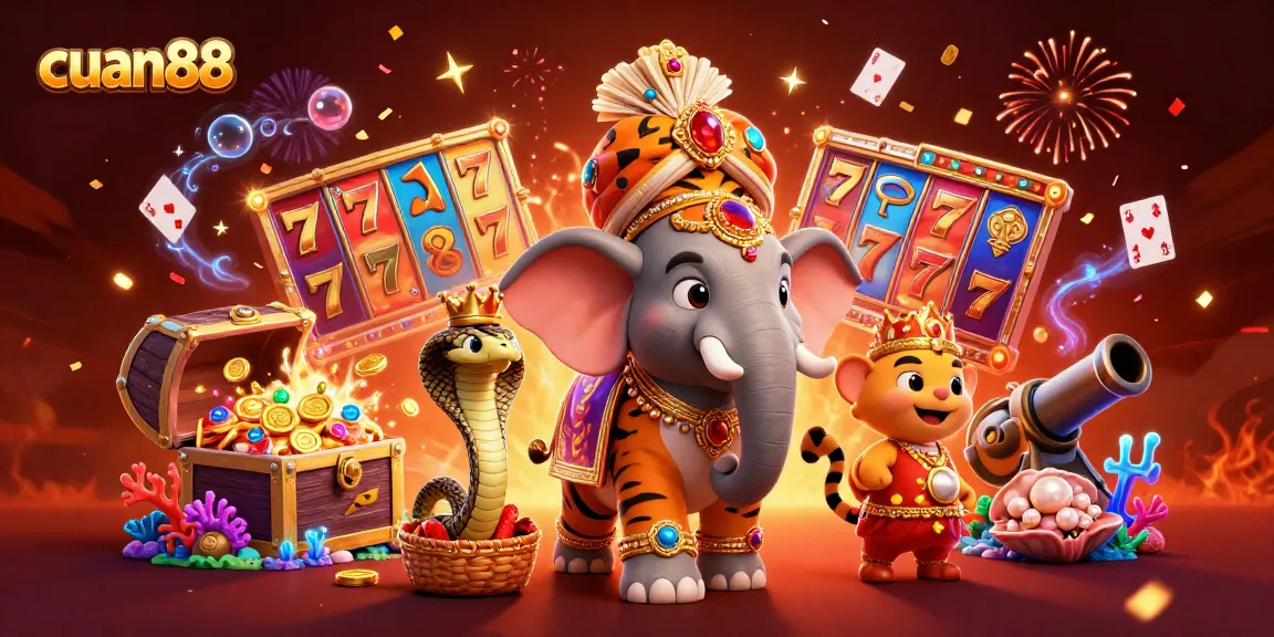 Experience thrilling gameplay at cuan88, featuring a vibrant scene with intricate casino elements and vivid characters.