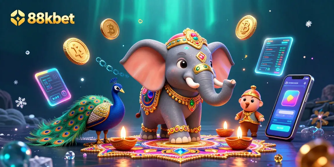 Experience thrilling gaming at 88kbet with vibrant 3D casino-themed illustration showcasing dynamic gameplay elements.