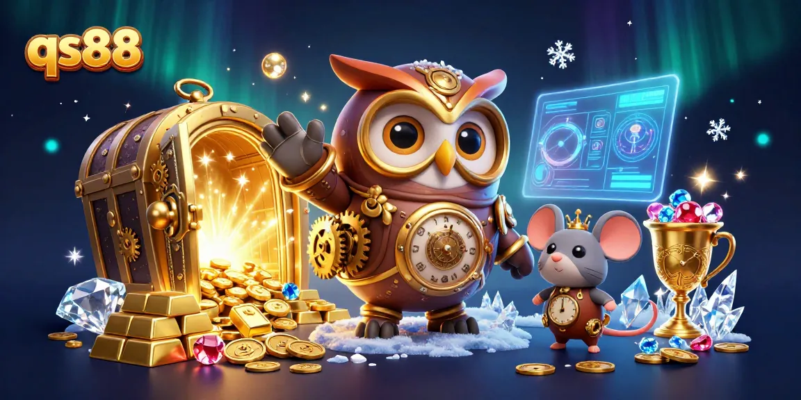 Engage with the thrilling world of qs88's vibrant casino, featuring steampunk characters and dynamic treasures.