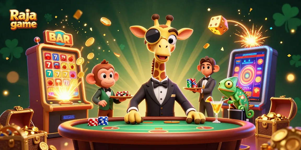 Experience the thrilling Raja game with a vibrant casino scene full of excitement and rewards.