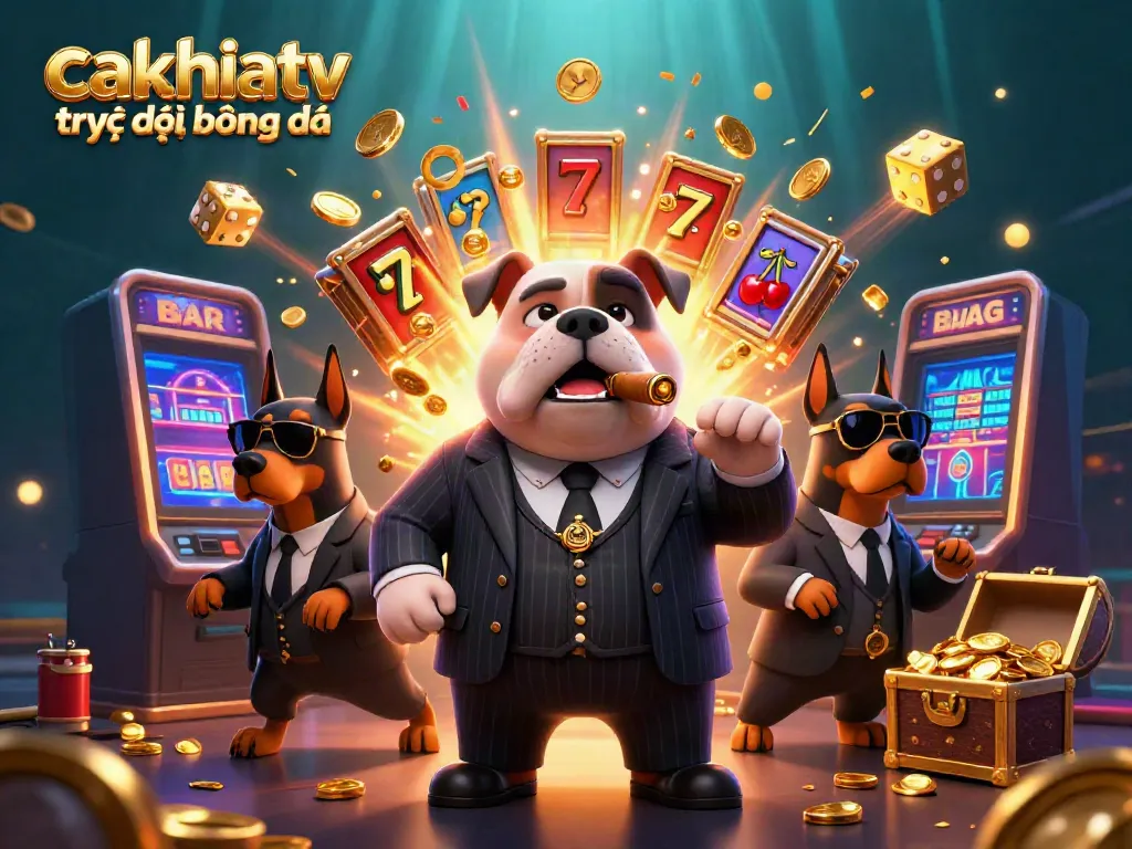 Experience cakhiatv trực tiếp bóng đá with vibrant casino-themed 3D cartoons showcasing energetic characters amidst gaming elements.
