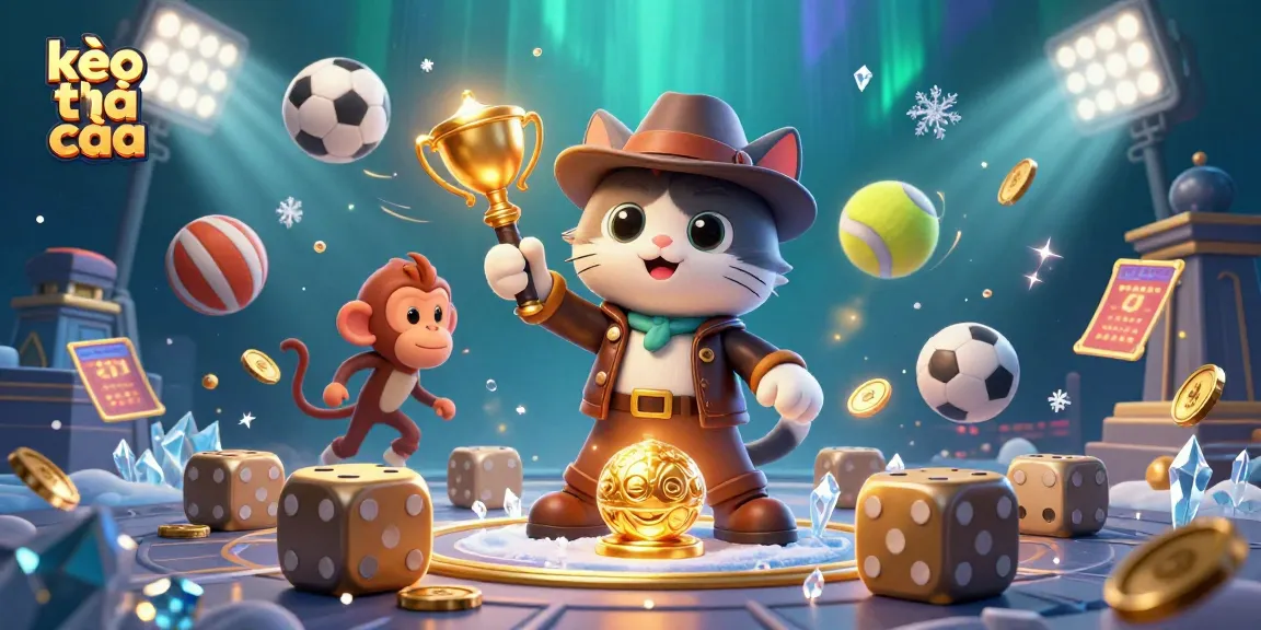 Engage in kèo nhà cái with our adventurous cat and monkey uncovering treasure in a vibrant, animated scene.