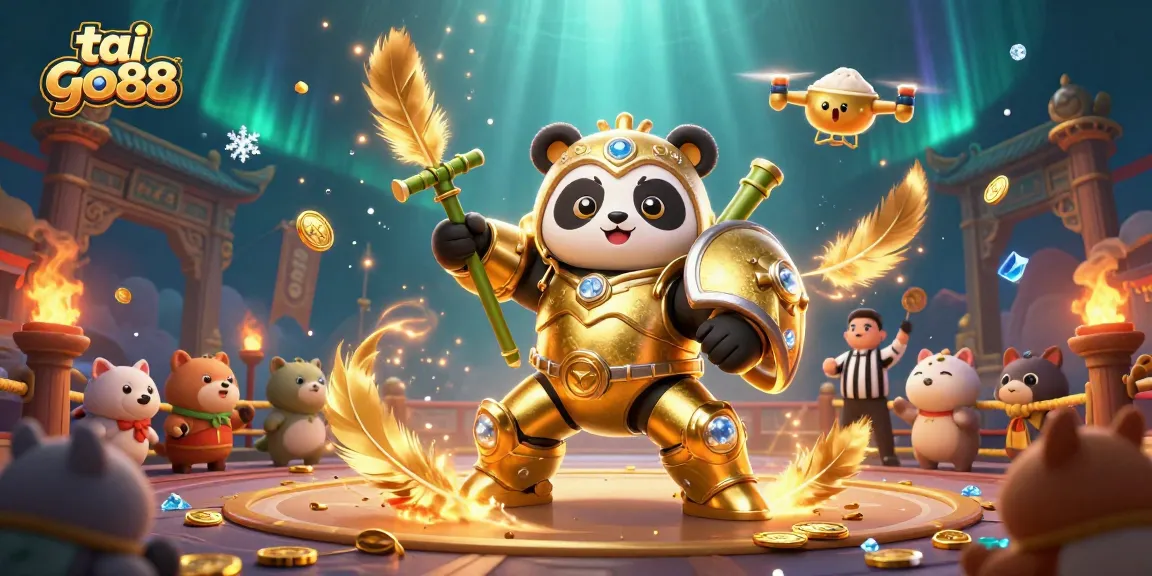 Engage in the thrilling game experience of tai go88 amidst vibrant casino elements and festive atmosphere.